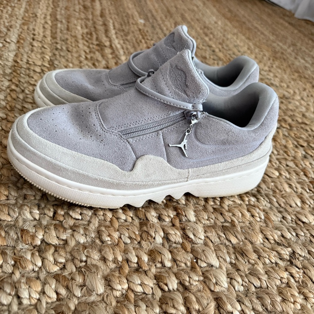 Gray Suede Nike Air Jordan with Zipper Detail